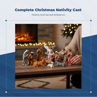 Christmas Nativity Scene Figurine Set Tabletop Display Holiday Decoration Small Size Vivid Details for Families, Mantel, Bedroom