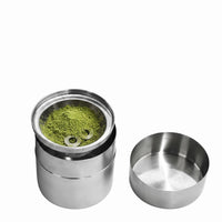 Mesh Powder Sieve Brushed Finish Stainless Steel Canister Cylindrical