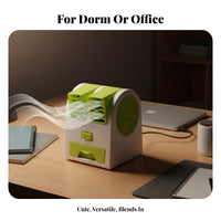 Quiet Operation USB Personal Air Cooler Adjustable Angle Desktop Water Cooling Fan Function for Students, Dorm Room, Bedroom