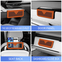 Car Door Storage Bag with Phone Pocket, Adhesive Multi-Functional Mesh Organizer