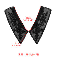 Mesh Beaded Embroidered Fake Collar with Lace Flowers