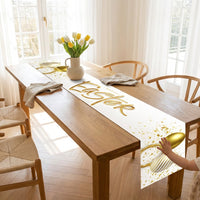 Easter Table Runner Easy to Clean Easter Party Table Cover Reusable Festive Dining Tablecloth for Event Planners, Restaurant Owners, Parties