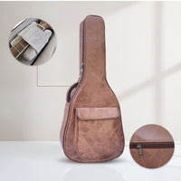 Guitar Bag with Backpack Straps Faux Leather Folk Guitar Bag Hands for Students, Artists, Rehearsals