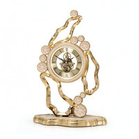 Tabletop Clock with Metal Frame Gold-Tone for Desk