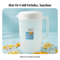 Water Pitcher with Lid High Temperature Resistant Water Pitcher with Lid Sturdy Large Capacity Beverage Jug for Hosts, Kitchen, Home, Parties