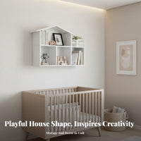 House-Shaped Cubby Shelf Versatile Use Multi-Level Wall Unit Waterproof