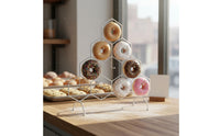 European Design Donut Stand Stereoscopic Presentation Donut Display Rack Food Grade Wrought Iron Pastry Stand Large Capacity for Bakers, Caterers, Wedding, Shop Window