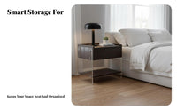 Transparent Side Cabinet Light Luxury Bedside Table Fully Assembled for Bedroom