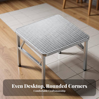 Square Folding Table Foldable Design Square Steel Dining Surface Space-Saving Easy to Clean for Event Planners, Outsideside Door