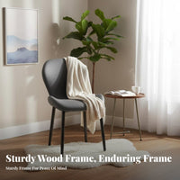 Upholstered Side Chair Ergonomic Backrest Dining Seating Space-Saving for Adults