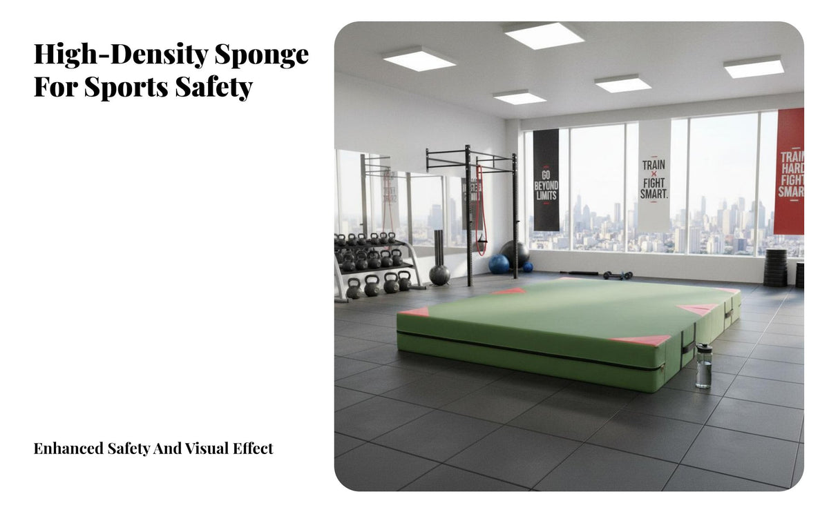 Parkour Training Mat Versatile Fighting Arts Tumbling Mat Impact Absorption High Jump Landing Pad for Cheerleaders, Climbing Gym, Gymnasium, School
