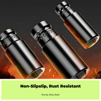 Deep socket set for electric wrenches