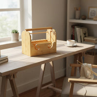 Yarn Stand with Phone Slot Space-Saving Wooden Yarn Holder for Knitters
