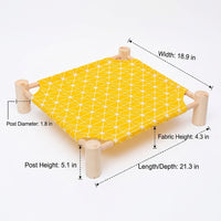 Cat Hammock Elevated Indoor Cat Bed, Rectangular Raised Frame Washable Cat Bed, All Season Soft Pet Furniture for Indoor Outdoor Use, No Sides