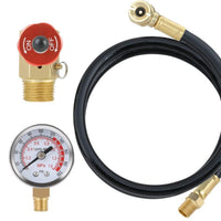 Brass Combination Valve with Gauge and Hose for Air Pump
