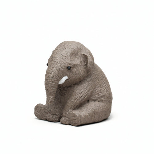 Elephant Tea Pet Miniature Elephant Figurine Small for Desk, Collectors