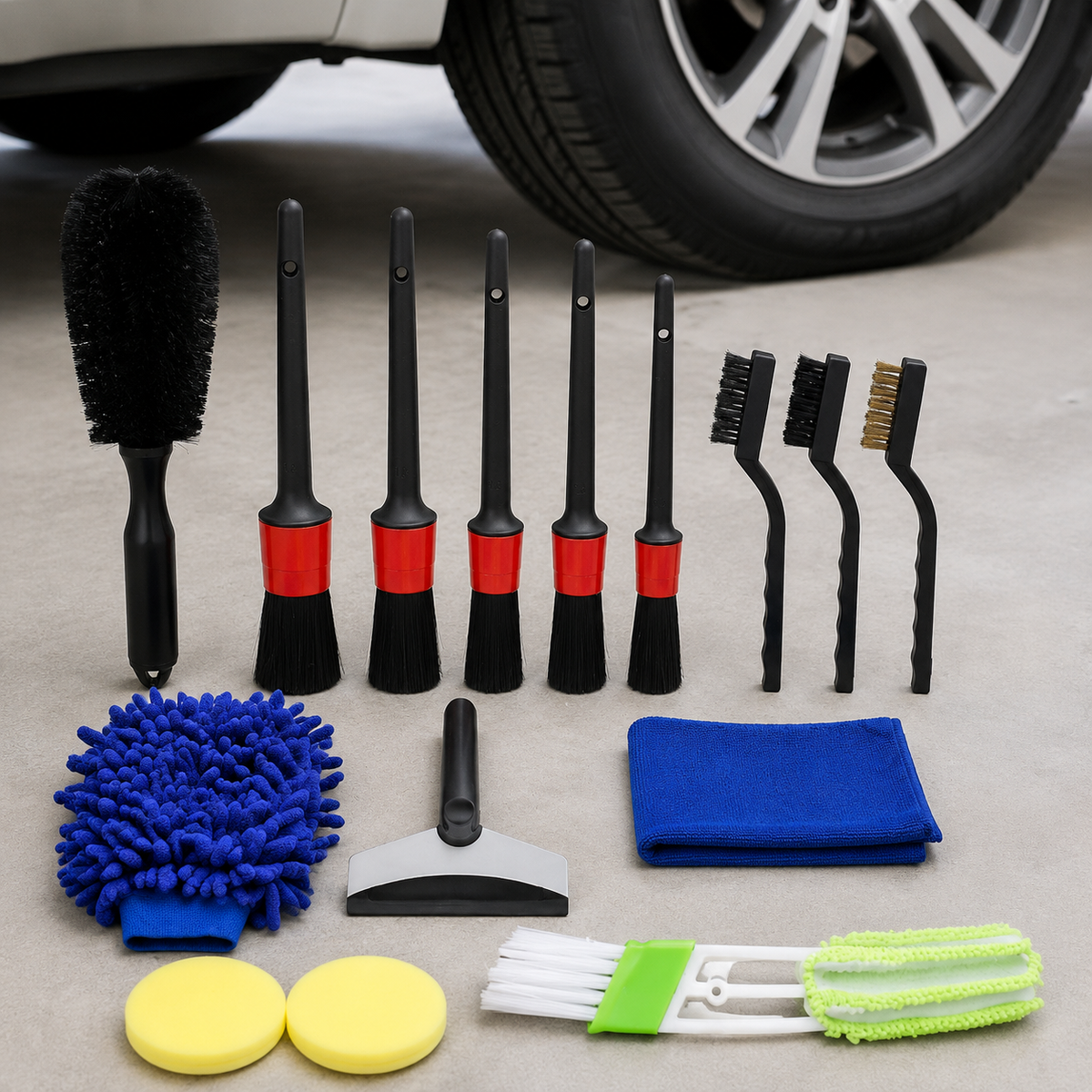 car cleaning brush set