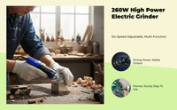 Adjustable speed grinder for woodworking