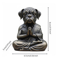 Meditating Dog Statue Easy to Low-Maintenance Dog Figurine Outdoor Friendly Resin Peaceful Animal Figurine for Office