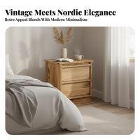 Single-Drawer Cabinet with Open Shelf Wabi-Sabi aesthetic Nightstand for Living Room