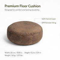 Round Floor Cushion, Meditation Floor Pillow, Thick Round Floor Cushion, Hot Sta #variant:Brown