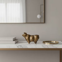 Cow Figurine Sculptural Metal Cow Abstract for Office, Entryway, Home Decorators