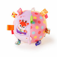 Soft Baby Taggie Ball Embroidered Stuffed Ball with Ribbons Stuffed Toy Tactile for Infants, Babies, Newborns, Tummy Time