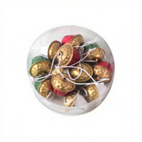 12 Pieces Bell with Hanging Loop Hammered Christmas Bell Ornament Slotted for Garlands