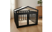 House-Shaped Kennel Slatted Wooden Dog House Solid Wood