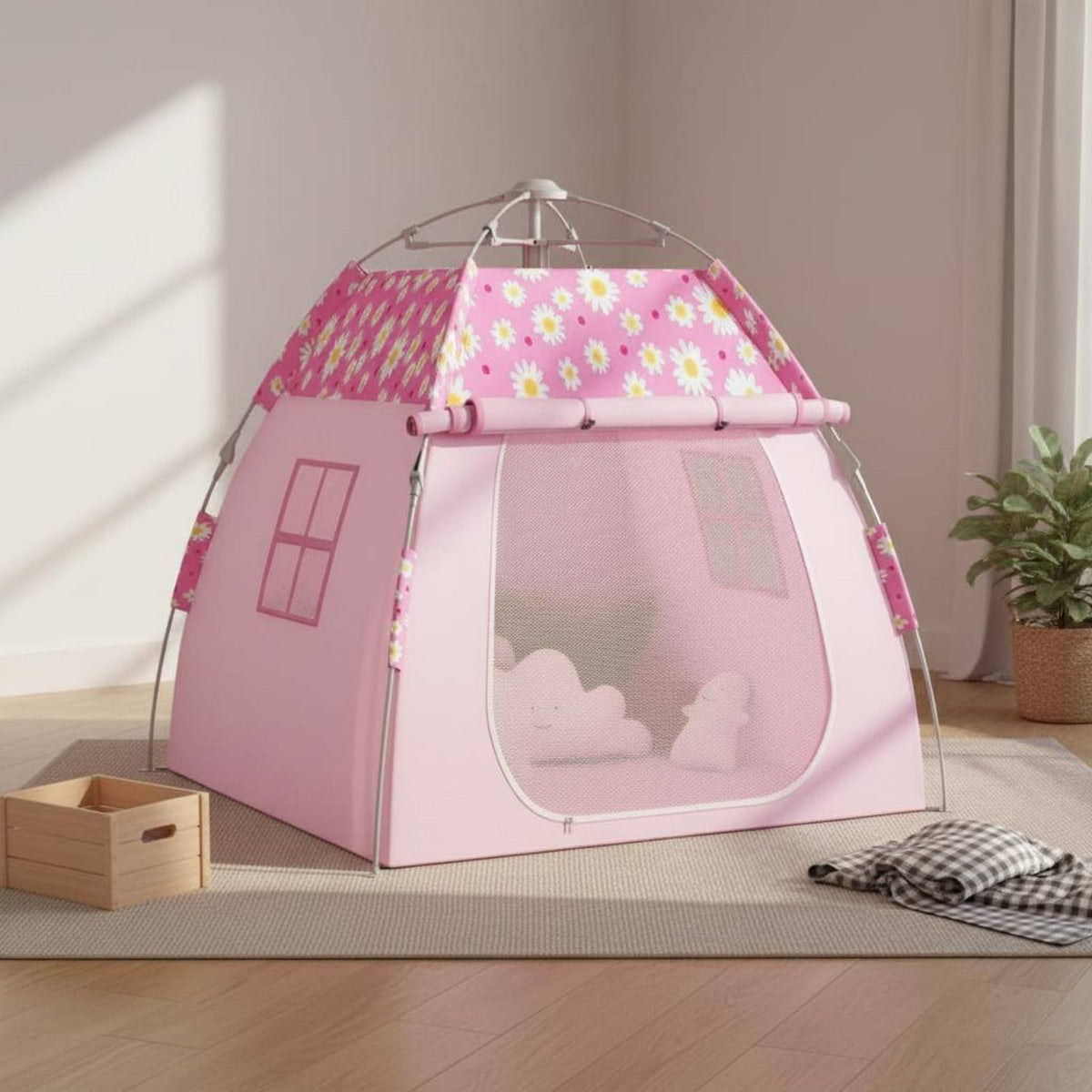 Portable Kids Tent, Indoor Castle Playhouse, Automatic Folding Game House for Boys and Girls, for indoor and outdoor use