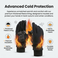 Fleece Lined Touch Men Women Outdoor, Winter Gloves Men Women, Convertible Fleece Winter Gloves, Thermal Gloves Wrist, Winter Gloves Anti-Slip Palm