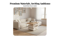 Multi-Functional 2-in-1 Design Convertible Coffee Dining Table Space Saving Lift Top Coffee Table Rotating Desktop Living Room Furniture No Assembly Required for Small Apartment Residents, Distant Workers, Homeowners, Home Office, Bedroom