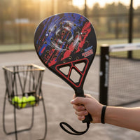 Padel Tennis Racket with Wrist Strap Ergonomic Teardrop Racquet Paddle Comfortable for Outdoor Sports