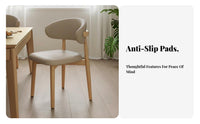 Light Luxury aesthetic Upholstered supportrest Chair Soft Upholstery Upholstered Side Chair with Curved supportrest Minimalist Aesthetic Dining Room Seating Modern Design for Families, Homeowners, Adults, Kitchen, Restaurant, Study