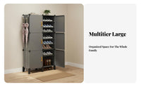 Large Capacity Stand-Alonestanding Shoe Cupboard Space-Saving Modular Shoe Cabinet with Doors Easy Assembly Footwear Organizer Sturdy Construction for Apartment Dwellers, Homeowners, appearanceConscious Individuals, Entryway, Hallway, Mudroom, Bedroom