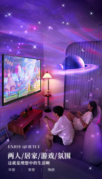 北极光星空投影灯万火小夜灯满天星卧室氛围感情调生日七夕礼物女 【太空熊款】插电遥控款+水波纹光效+普通包装.