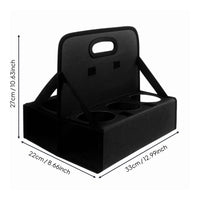 6 Cup Beverage Carrier Sturdy Base Foldable Drink Tote Reusable Cup Holder for Parties, Food Delivery, Outdoor Events