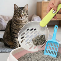 Litter Scooper and Sand Sifter 2-Pack, Rectangular Sifter Sieve with Fine Holes for Sieve Cleaning, Scooper Cat Waste from Litter Tray Box Trays
