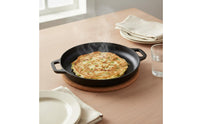 Uncoated Cast Iron Griddle Heavy Duty Cast Iron Griddle Pan Even Heat Distribution Pancake Crepe Pan Non-Stick Surface for Camping, Outdoor Cooking