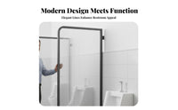 Fluted Glass Urinal Divider Privacy Protection Wall-Mounted Urinal Screen Minimalist Design Toilet Partition long-lasting for Contractors, Business Owners, Architects, Shopping Malls, Schools, Offices, Restaurants