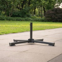 Folding Umbrella Stand Space-Saving Cross Umbrella Base Cross Brace Stand Kit Heavy Duty Weatherproof for Vendors, Garden, Beach