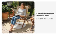 Woven Rope Recliner Foldable Lounge Chair Sturdy Frame Er Proceed Nomic Design for Patio, Garden