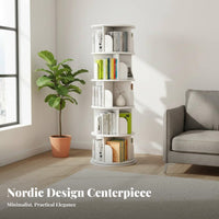 360 revolving book display unit Nordic design Revolving Book Tower Space-Saving for Adults