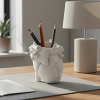 Realistic Heart Pen Holder Easy to Clean Organ Shaped Pen Cup Roomy Opening