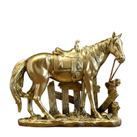 Fence Base Horse Figurine Molded Details Home Decor Textured Ground for Shelf