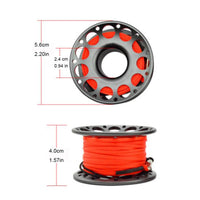 Compact Scuba Diving Reel Lightweight Finger Spool with Snap Hooks Aluminum Dive Reel with Bolt Snap Clip Portable for Underwater Navigation
