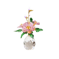 Crystal Glass Gourd Peony Ornament for Living Room Decoration