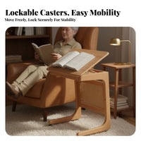 C-Shaped Rolling Table Robot Vacuum Garage Couch-Side Stand Space-Saving
