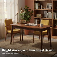 2 Person Desk Spacious Tabletop Solid Wood Computer Desk Thickened Desktop Long Wooden Study Table for Professionals, Remote Workers, Office, Bedroom