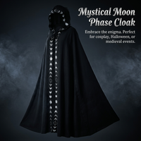 Hooded Cape Witch Cosplay Accessories, Halloween Cosplay Performance Cloak, Moon #variant:120-130cm